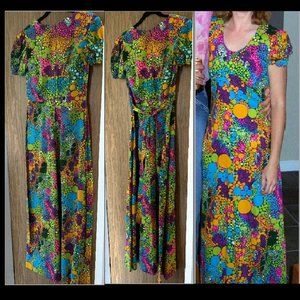 Vintage hand-made vibrant hippie dress